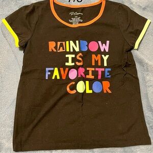 June & January Black Rainbow Ringer Tee
